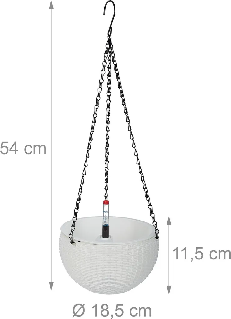 Panier suspendu à réserve d'eau lot de 2 pots robustes avec drainage malin - 3