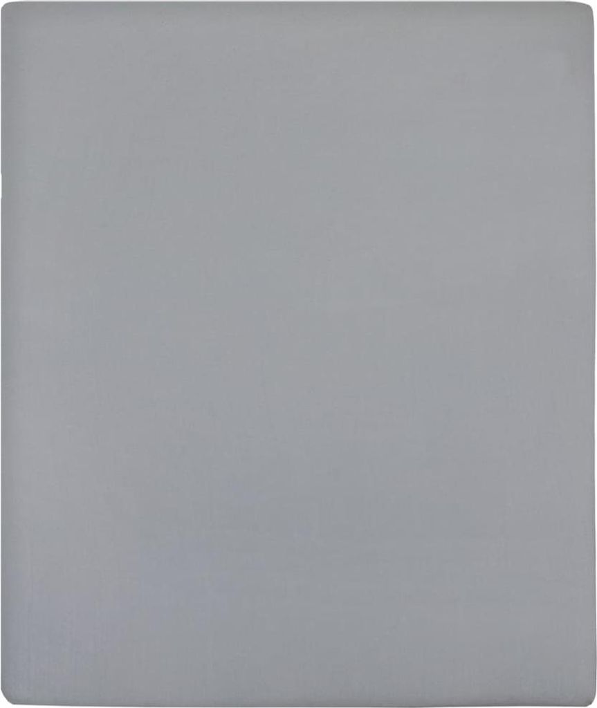 vidaXL Spannbettlaken 2 Stk. Jersey Grau 90x200 cm Baumwolle