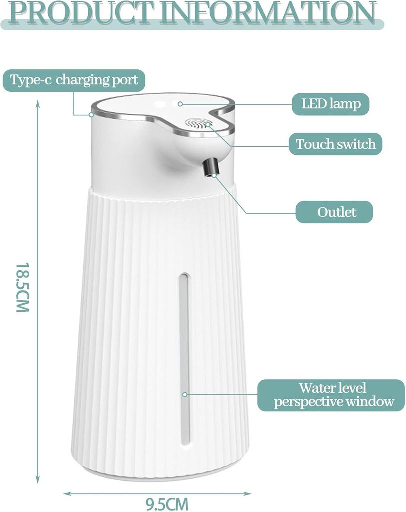 Automatischer Seifenspender Mit Sensor - 400ml Mit 4 Stufen Dosierung