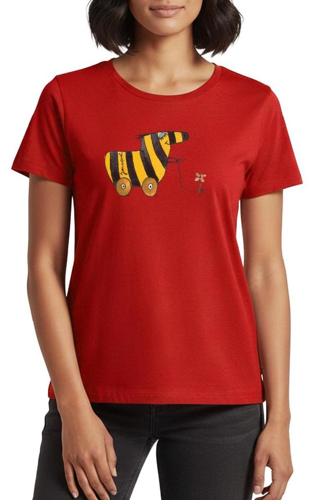 Spreadshirt Janosch Große Tigerente Mit Blume Frauen Premium T-Shirt, XXL, Rot