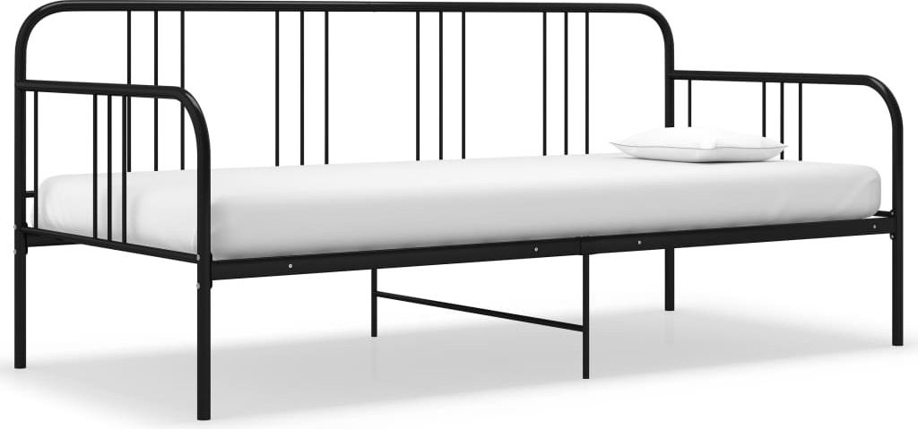 vidaXL Schlafsofa Bettgestell Schwarz Metall 90x200 cm Produktbild 