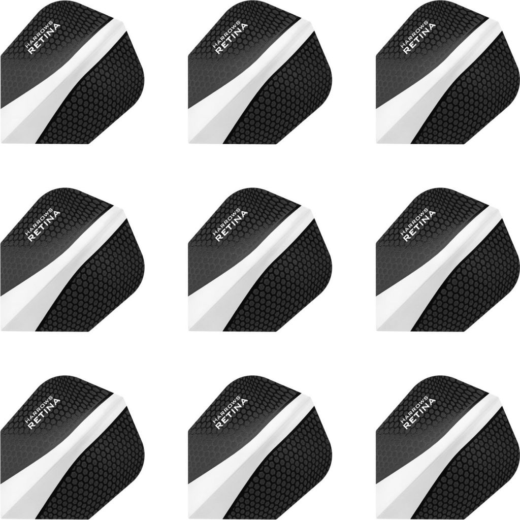 Harrows Retina Dart Flights Standard 100 Mikron Transparent Weiss | 3 Sets = 9 Flights