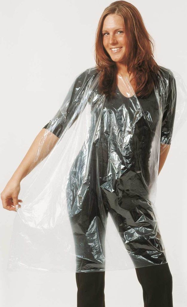 Comair Einweg-Umhang transparent gehämmert 100 Btl 0,019x100x140cm