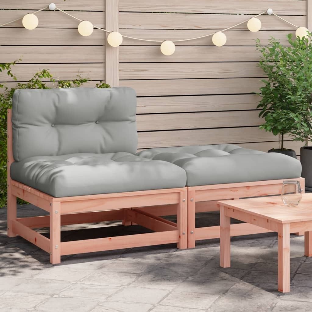 Gartensofa ohne Armlehnen mit Kissen und Hocker 838131