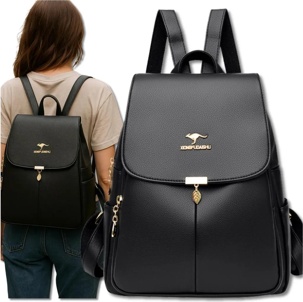 Zainetto Elegante Donna Nero EDIBAZZAR Urban in Ecopelle Professionale