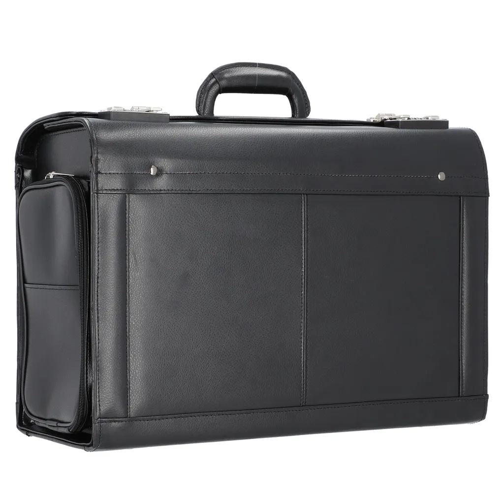 Mallette pilote en cuir véritable Alassio Verona avec serrures à code - 8