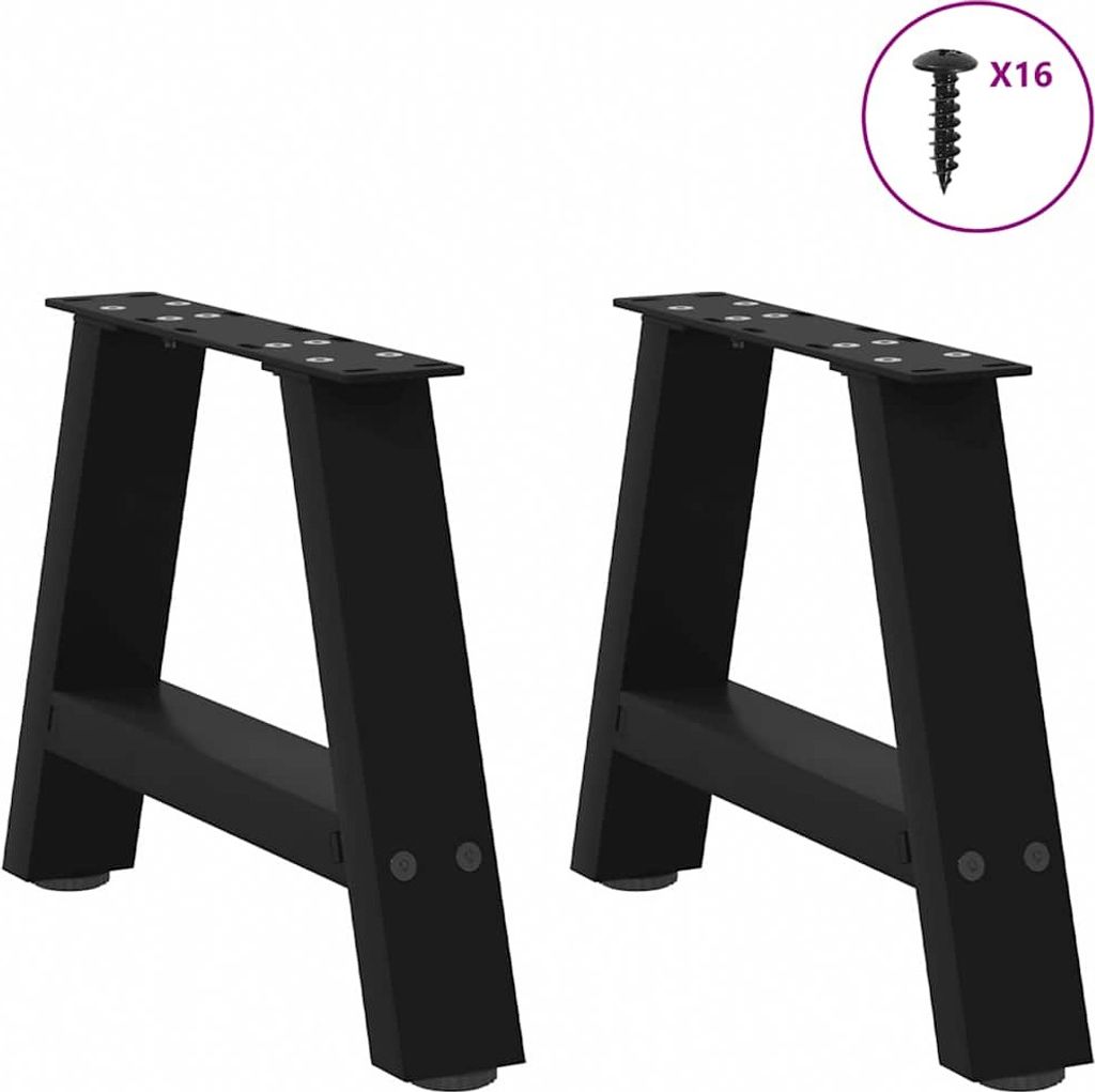 "2026 Aktion"Tischbeine - Tischgestell für Couchtisch, Esstisch - Couchtischbeine A-Form 2er-set Schwarz 30x(30-31) cm Stahl DEMöbel 9133036