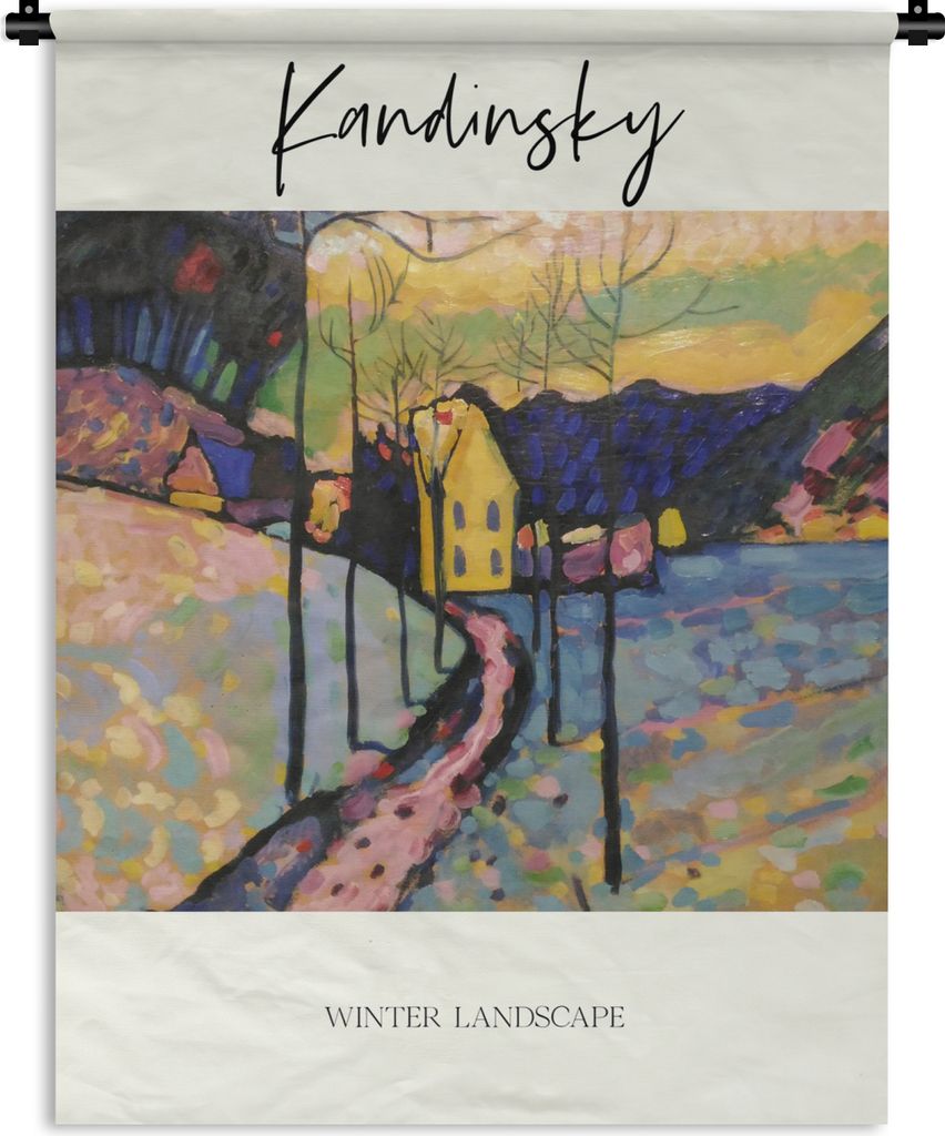 MuchoWow Wandteppich Wandbehang Winterlandschaft - Wassily Kandinsky 90x120 cm Tapisserie Dekoration Wandtuch - Wanddeko