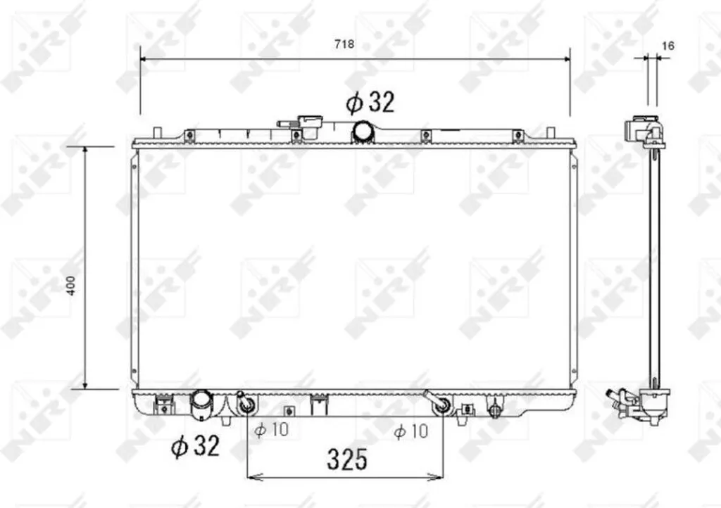 Radiateur de refroidissement Accord VI NRF 53744 pour trajet longue distance