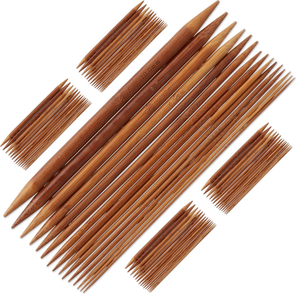 300-teilige Stricknadeln Set - Socken Stricknadel - 2 bis 10 mm - Bambusnadeln