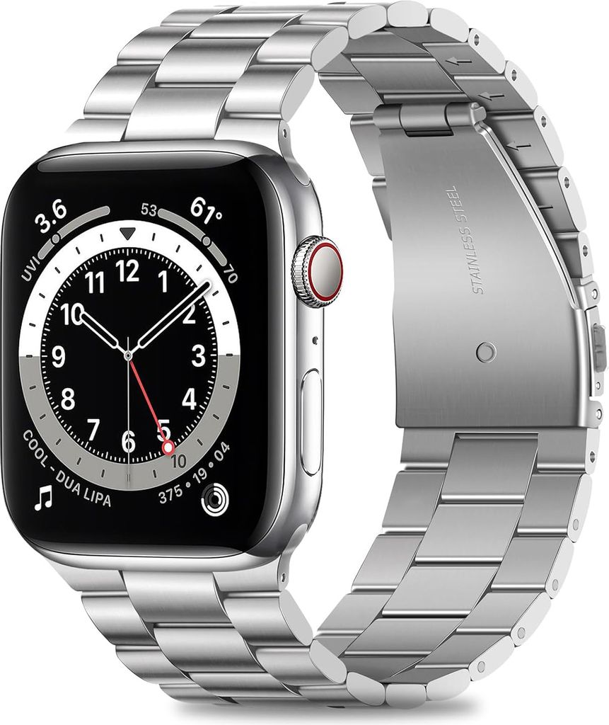 Smartwatch Armband, Metall Ersatzarmband, unisex, Kompatibel mit Apple Watch, A0580, Silber Größe 38/40/41mm