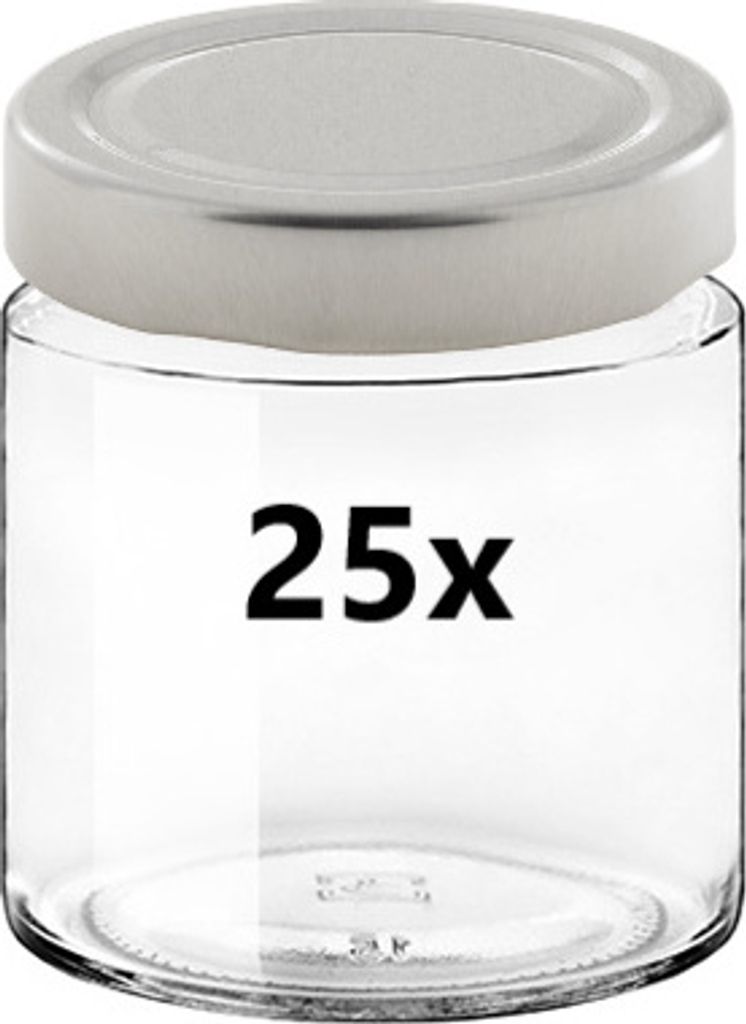 Einmachglas 225 ml TIEF klar/transparent 25 Stück INKLUSIVE Produktbild 