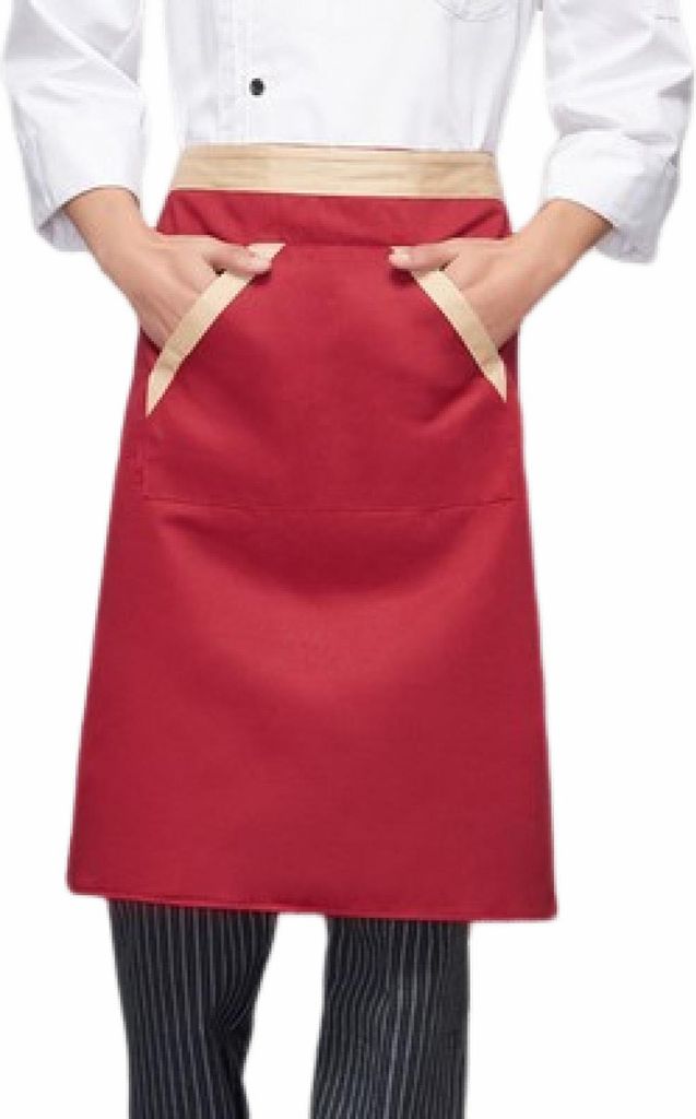 Halbschürze mit Taschen zum Kochen, Backen, Reinigen, Öl, schmutzabweisend, Koch-Arbeitslatz, Bistro-Server-Schürzen für Zuhause, Küche, Bar, ...