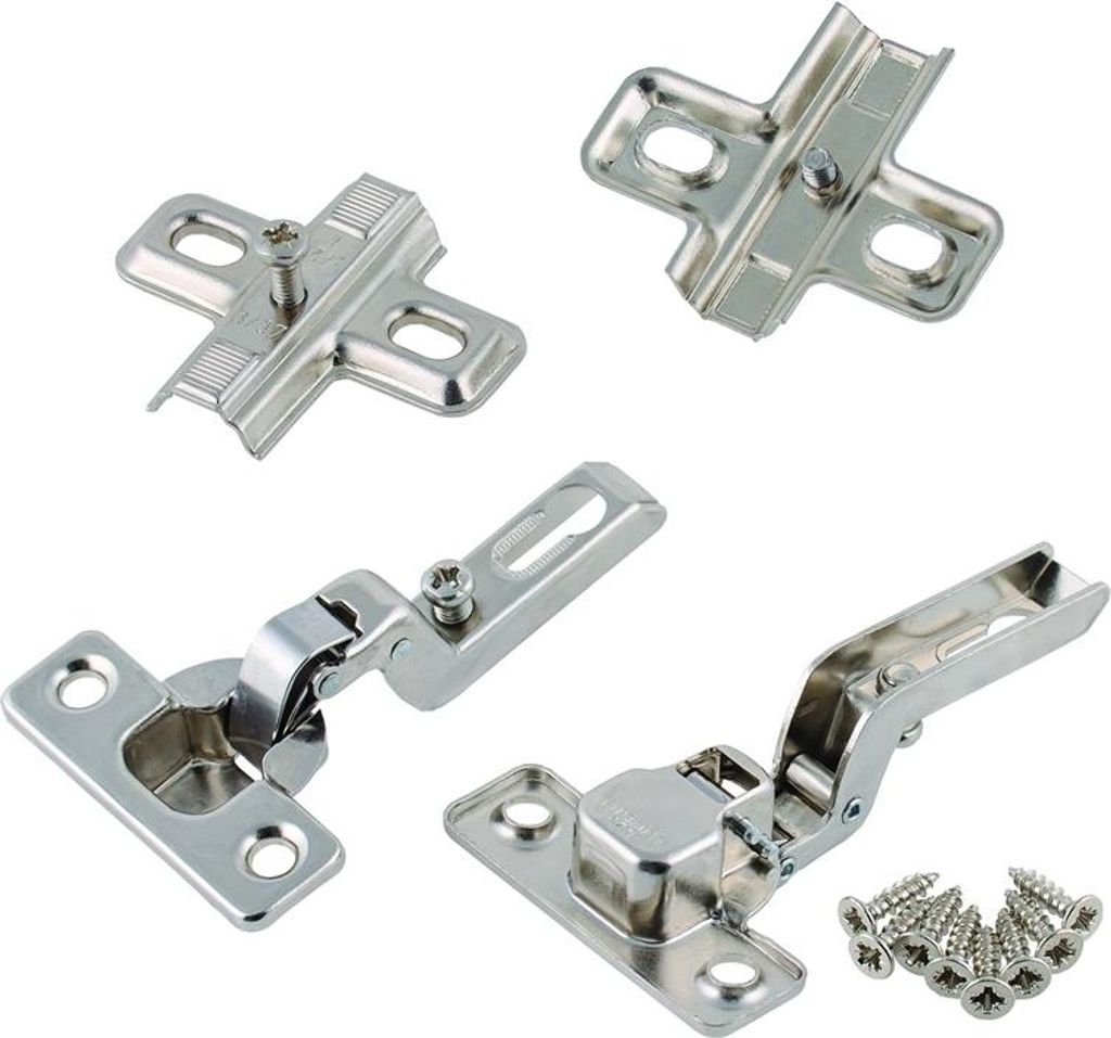 Möbelscharnier Suki, 2,6 cm, 95 °, Nickel, 2 Stück