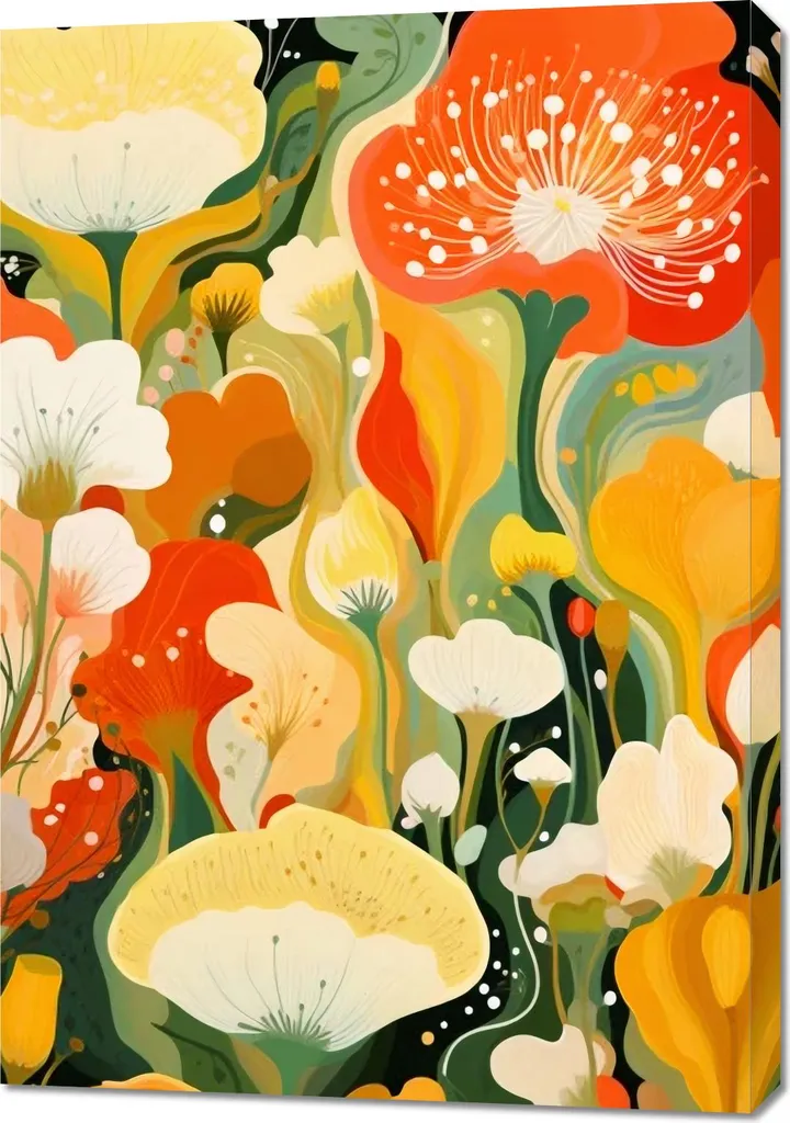 Decorazione Parete Fiori 70x100 | Quadro Moderno Soggiorno Elegante - 1