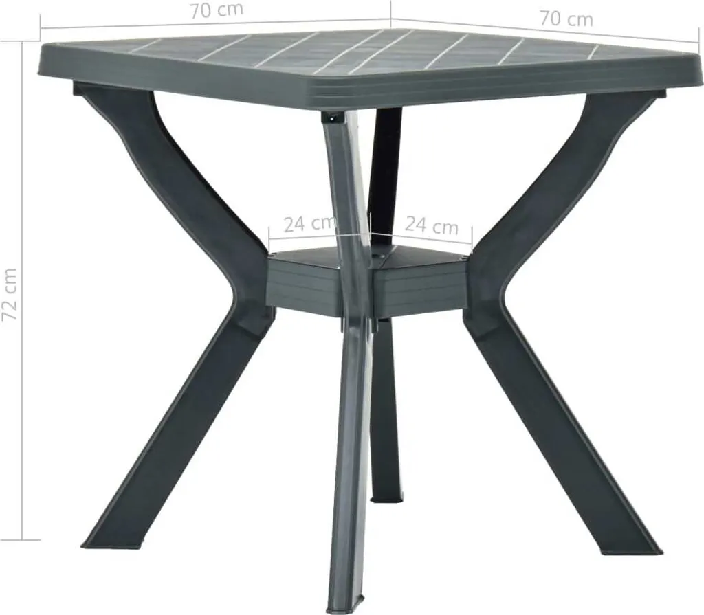 Tavolo da Bar Verde vidaXL 70cm - Arredo per Terrazza e Balcone - 5