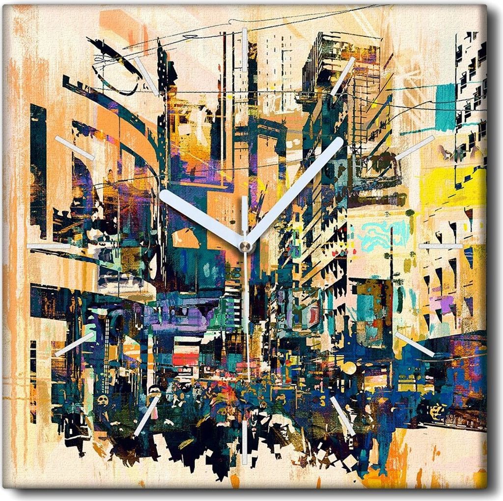Coloray Uhr auf Leinwand 30x30 cm Wand Uhr Dekoration Produktbild 