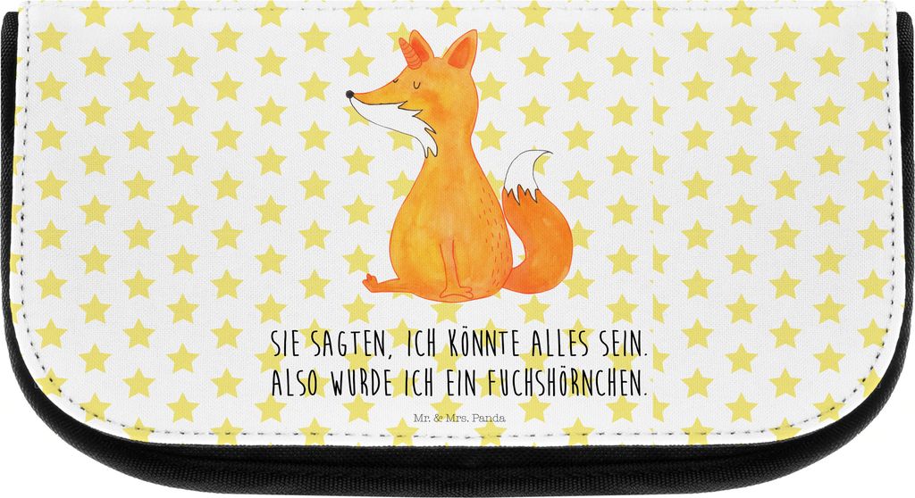 Mr. & Mrs. Panda kosmetiktäschchen Einhorn Wunsch - Weiß - Geschenk, Kulturbeutel, Füchse, Unicorns, kulturtäschchen, Einhörner, kosmetik orga...