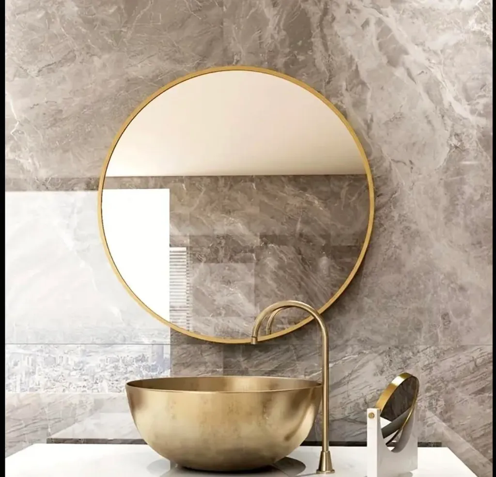 Specchio Tondo 60 cm Oro | Specchio Decorativo da Parete Instagrammable