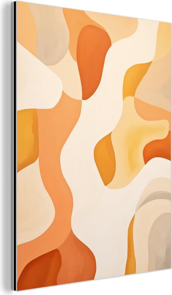 MuchoWow Wanddekoration Metall Metallbild Wandkunst 30x40 cm Orange - Abstrakt - Kunst MuchoWow Aluminium Gemälde - Bilder