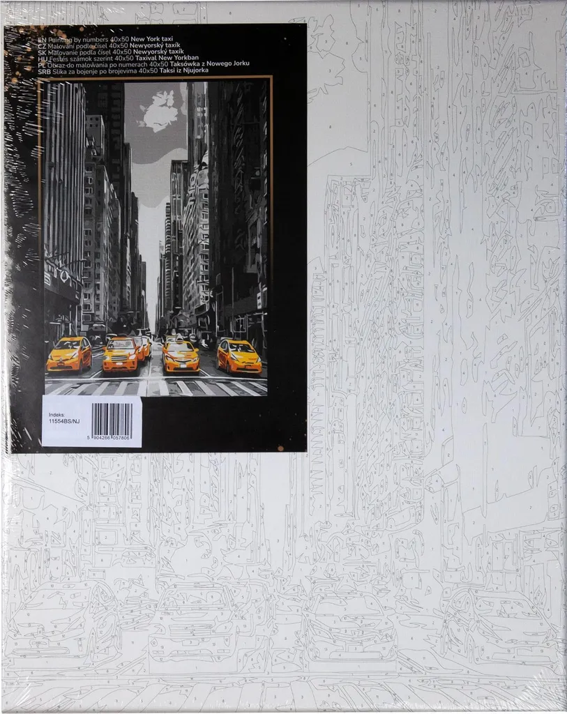 Décoration Murale DIY Peinture par Numéro New York Taxis Jaunes 40x50