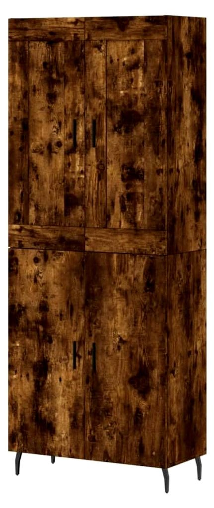 Sideboard für das Esszimmer aus Holzwerkstoff 69,5x34x180cm Räuchereiche Beistellschrank mit glatter Oberfläche Buffetschrank für Wohnzimmer Fl...