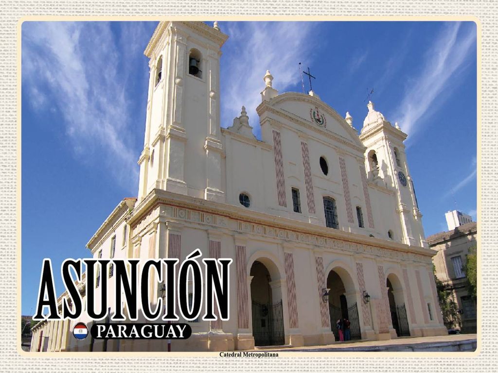 vianmo Holzschild 30x40 cm Asuncion Paraguay Catedral Metropolitana Bildmotiv Reisemotiv Abenteuer Reisen