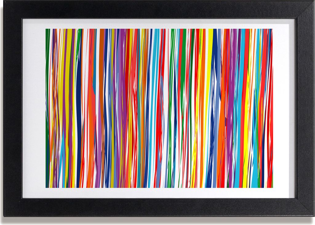 Bild 30x20 MDF-Rahmen, Wandkunst bunte Streifen Produktbild 