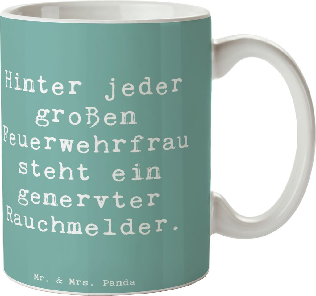 Mr. & Mrs. Panda Kaffeebecher Spruch Feuerwehrfrau Humor - Meeresbrise - Geschenk, Tasse, handgefertigte Geschenke, Beruf, Becher, Berufsliebe, Wer...