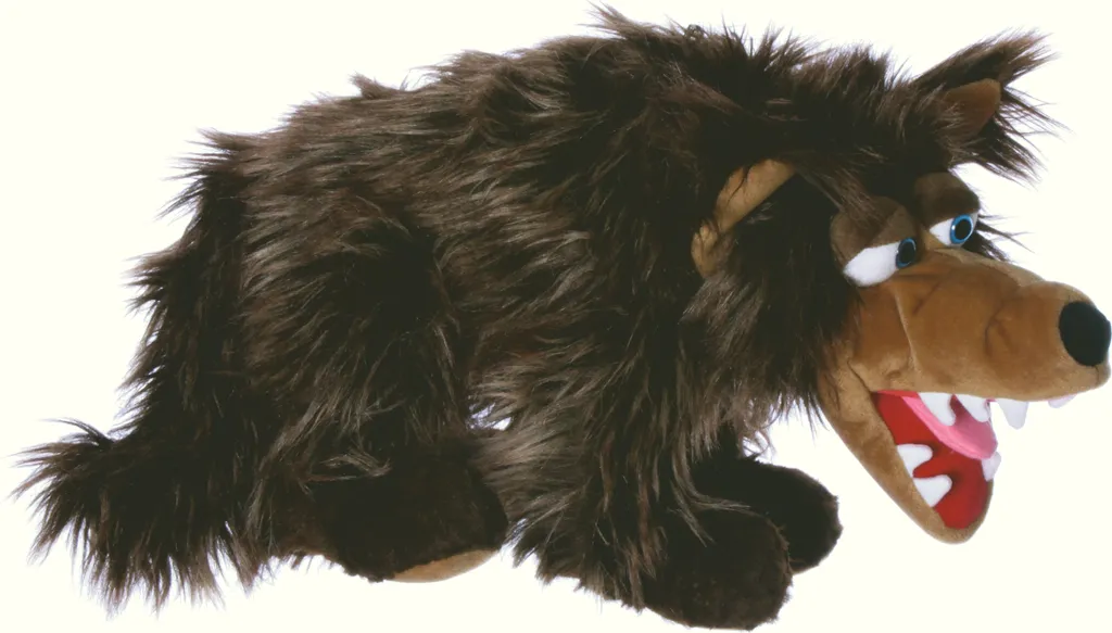 Marionnette à main loup Raspoutine de Living Puppets marron 50 cm