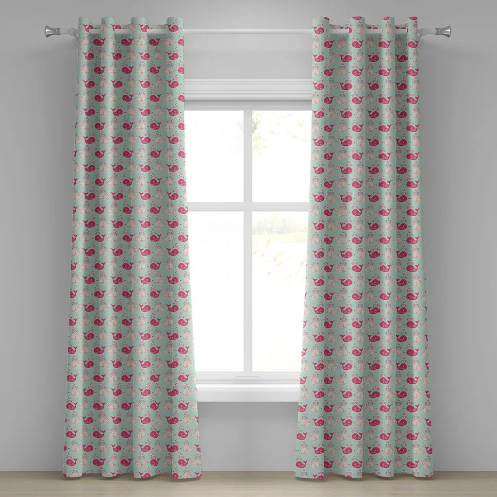 ABAKUHAUS Rideau à œillets baleine 280x245 cm Rose Pêche pour Chambre