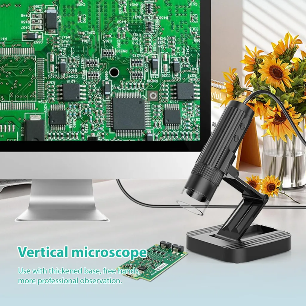 Microscope numérique USB 1000X 1080P avec support réglable et LED
