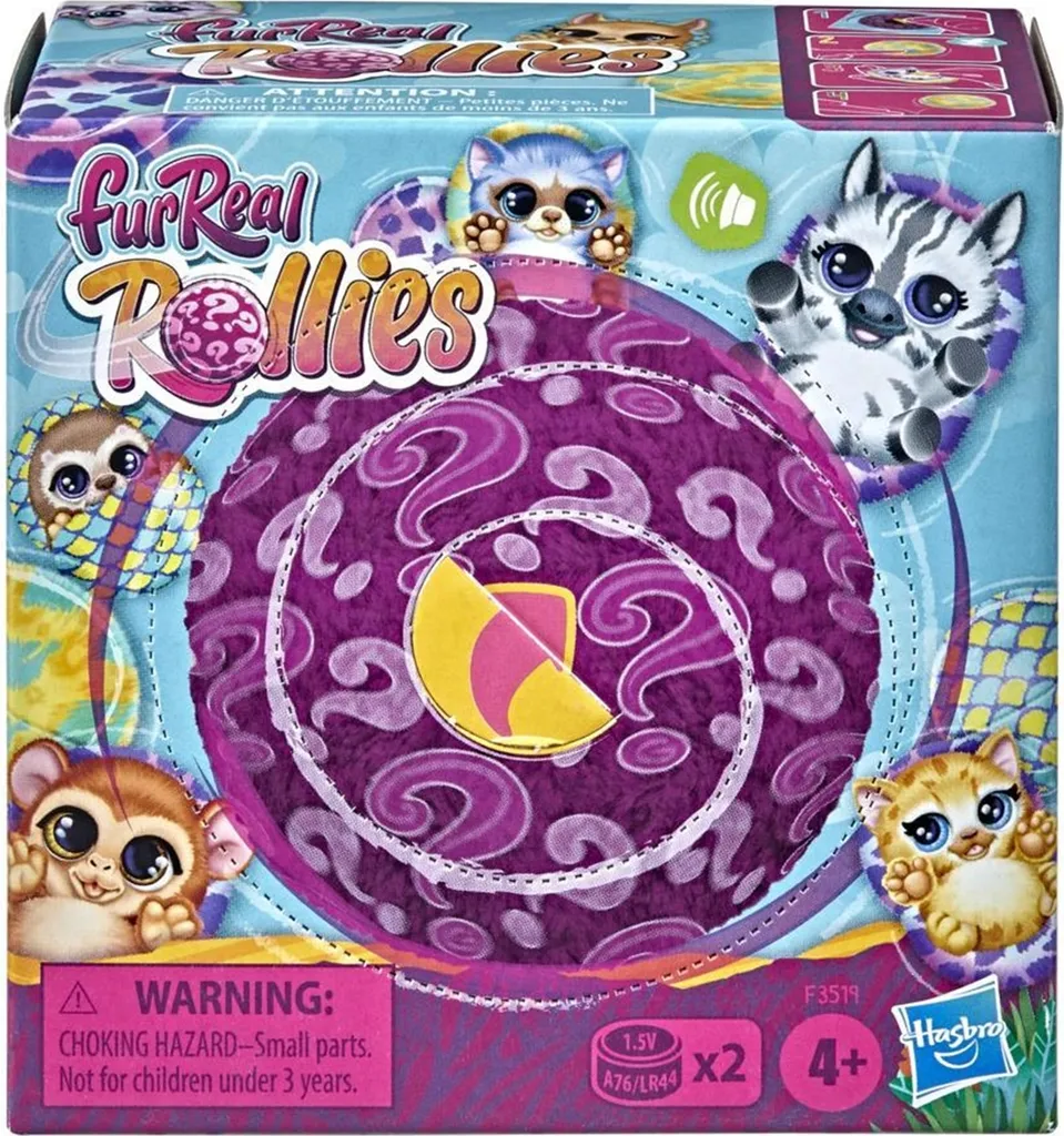 Animal Interactif Furreal Rollies : Peluche de Poche à Collectionner Rose