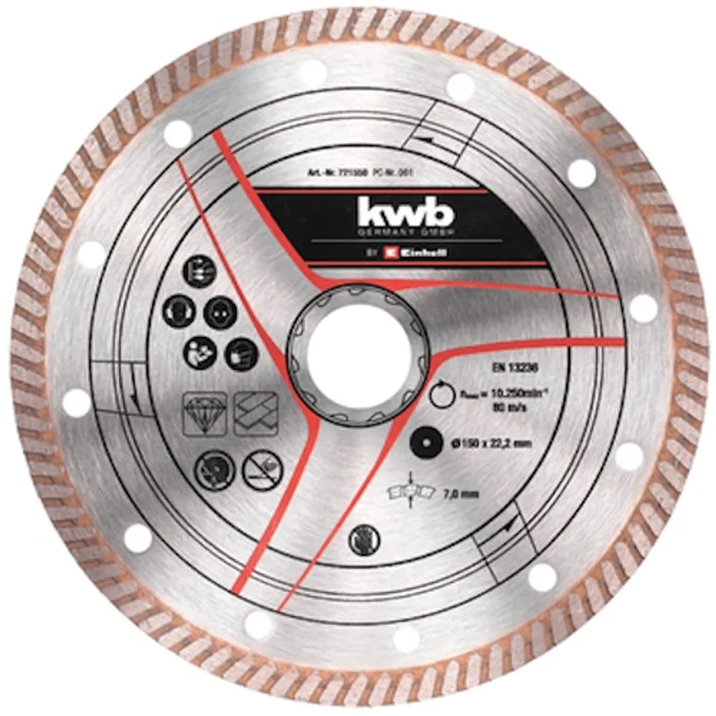 Disque à tronçonner DIA Einhell 150x1,6 mm fin pour meuleuse d'angle - 3