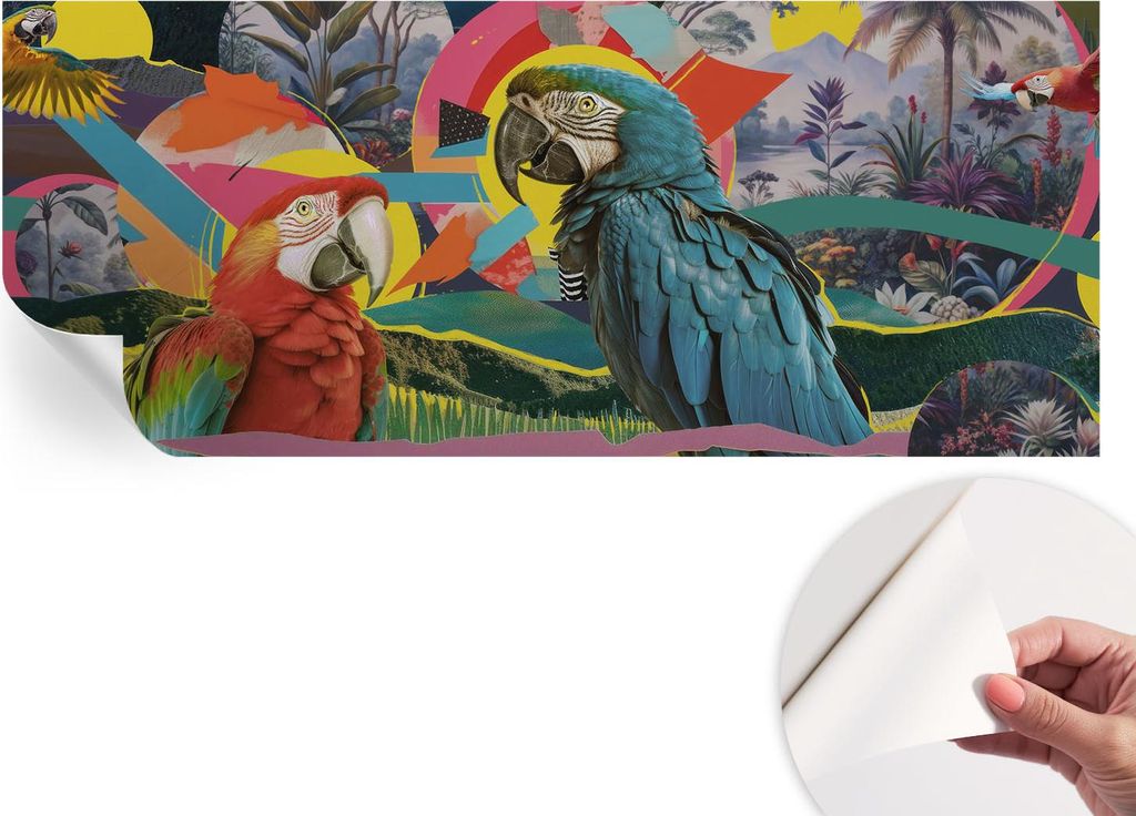 Selbstklebende Wandtapete - Dekorative Tapete für Wohnzimmer - Klebefolie für Wandbilder - Tapetenfolie für Wanddekoration - 208x146 cm - Exotis...