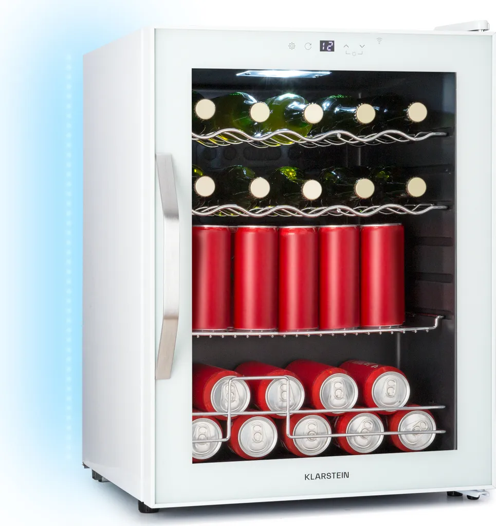 Réfrigérateur Boissons 60L à LED 7 Couleurs Coachella Blanc Porte en Verre