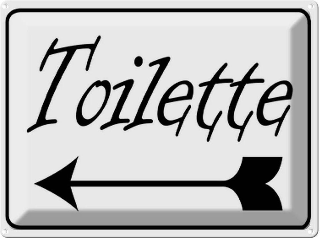 vianmo Blechschild 30x40 cm Toiletten Pfeil links Warnschild Hinweisschild Sicherheit Vorsicht