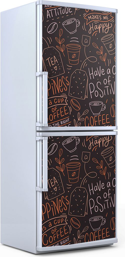 Kühlschrankdekoration 70x180 cm Aufkleber auf dem Kühlschrank - Tee und Kaffee