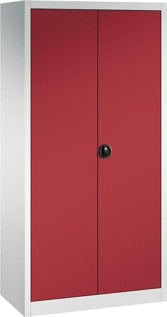 Flügeltürenschrank 4 Böden, 110kgTraglast H1950xB930xT500mm RAL 7035/3003, 4317784970020