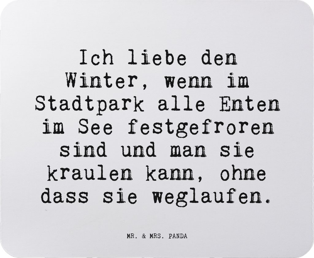 Mr. & Mrs. Panda Mauspad Ich liebe den Winter,... - Aquarellblau - Geschenk, Spruch Sprüche Weisheiten Zitate Lustig Weisheit Worte, computer mous...