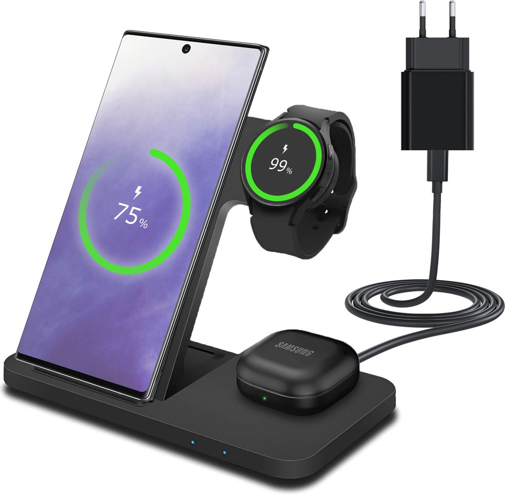 Induktive Kabelloses Ladestation 3 in 1 für Samsung - Produktbild 