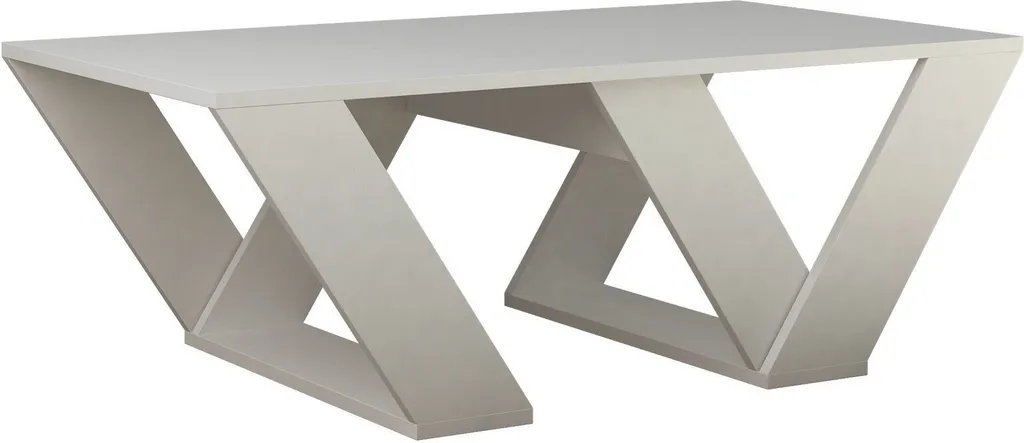 Table Basse Rectangulaire Blanche Pipra 110 cm Design Skye Decor Chic - 3