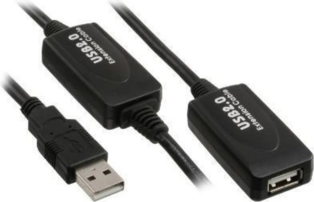 Câble USB A Mâle vers Mâle Kindermann de 10m Noir pour Installation