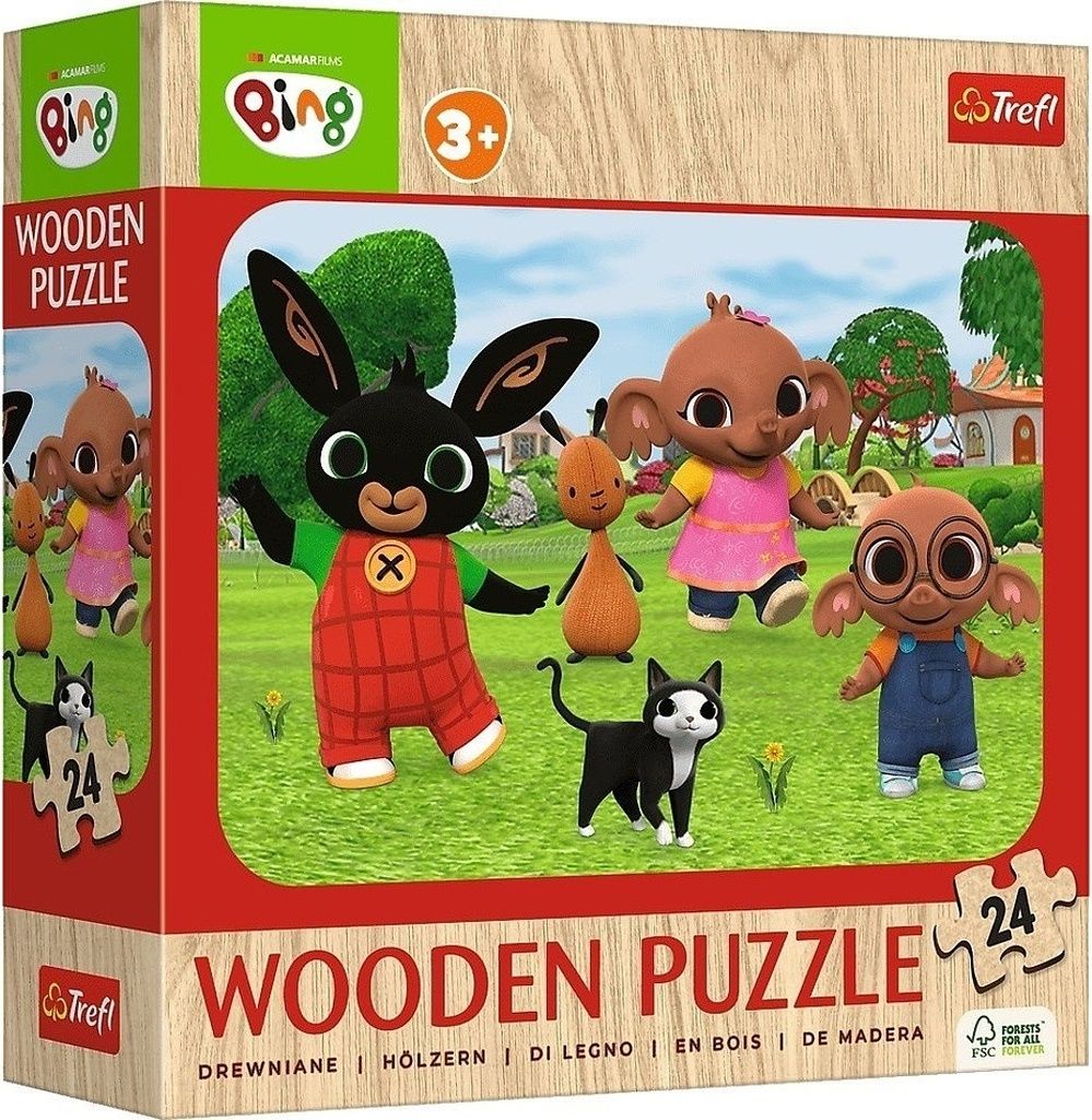 TREFL Bing Holzpuzzle: Bing treffen 24 Teile