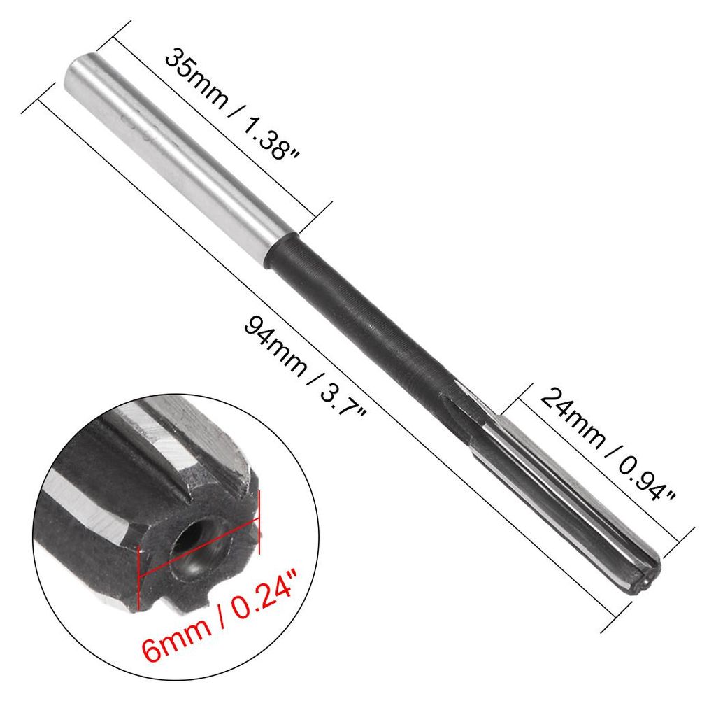 6 mm Spannreibahle HSS H7 6 gerade Fl?ten Maschinenfr?ser Werkzeug