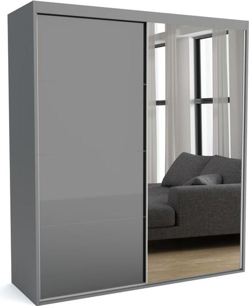 FURNLUX Garderobenmatte C Grau 180cm / Hauptfarbe: Grau / Abmessungen: 180 x 60 x 205 cm