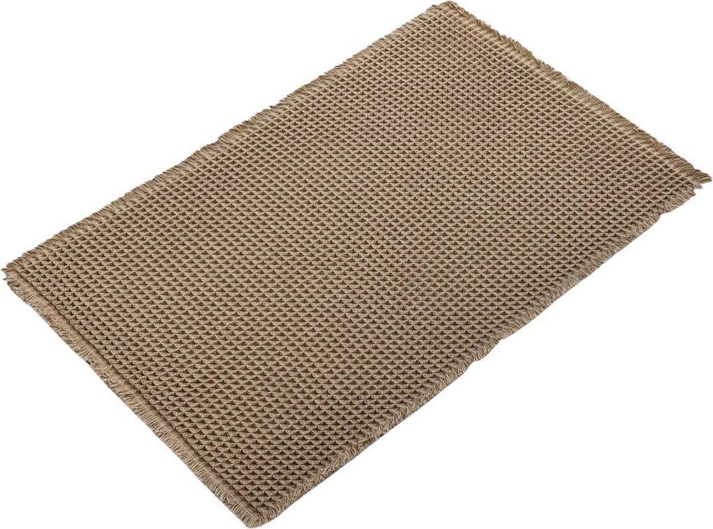 Badmat – Waffel-Badematte für Badezimmer – 50x80cm – Beige – Absorbierend und Antirutsch – Boho Stil
