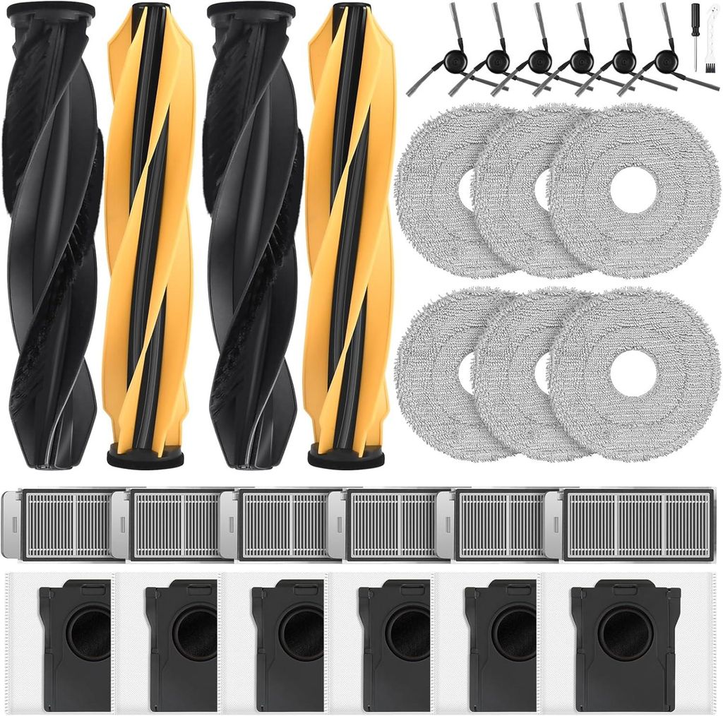 30 Stück Zubehör für Dreame X50 Ultra Complete/L50 Pro Ultra/L40s Pro Ultra/Mova V50 Ultra Complete/Matrix10 Ultra Saugroboter | 4 Hauptbürste,...