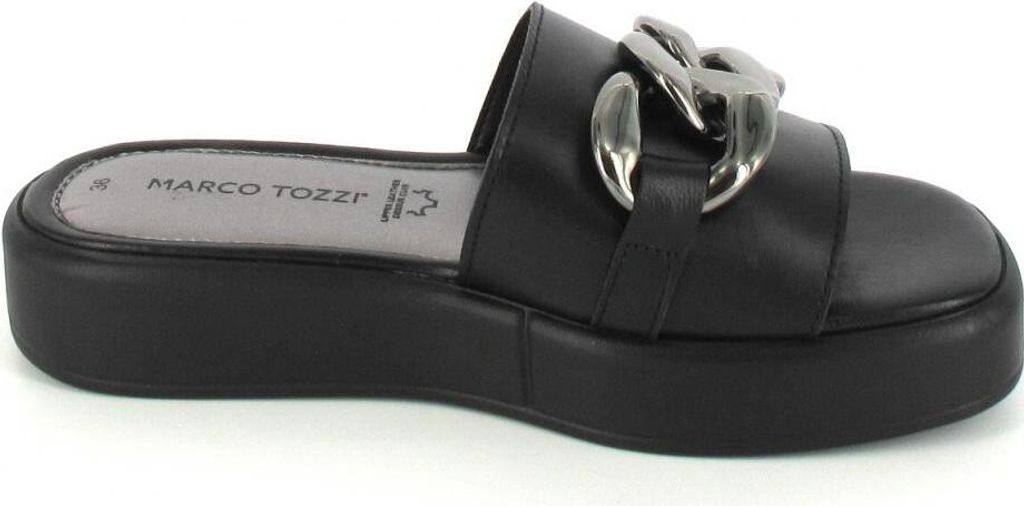 MARCO TOZZI Damen Leder Clogs Pantoletten Kette Plateau Produktbild 29
