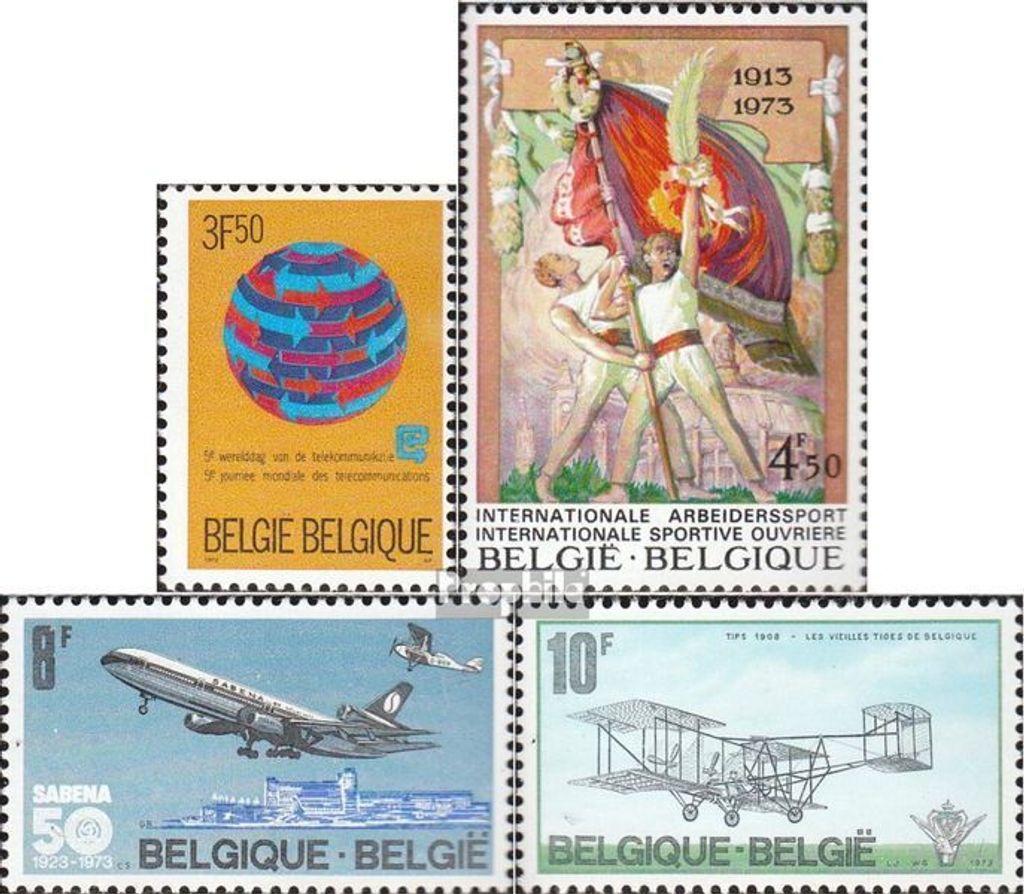 Briefmarken Belgien 1973 Mi 1725,1726,1727,1728 (kompl.Ausg.) postfrisch Weltfernmeldetag